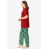 Dreams & Co. Plus Size Graphic Tee PJ Set(Classic Red Reindeer Cat)