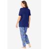 Dreams & Co. Plus Size Graphic Tee PJ Set(Evening Blue Golden Retriever)