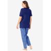 Dreams & Co. Plus Size Graphic Tee PJ Set(Evening Blue Pajamas)