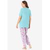Dreams & Co. Plus Size Graphic Tee PJ Set(Pale Ocean Ornament)