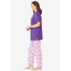 Dreams & Co. Plus Size Graphic Tee PJ Set(Pretty Orchid Roses)