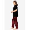 Dreams & Co. Plus Size Graphic Tee PJ Set(Red Buffalo Plaid)