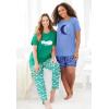 Dreams & Co. Plus Size Knit Pj Short Set(Aqua Haze Tropical)