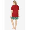 Dreams & Co. Plus Size Knit Pj Short Set(Classic Red Reindeer Cat)