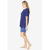 Dreams & Co. Plus Size Knit Pj Short Set(Evening Blue Pajamas)