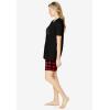 Dreams & Co. Plus Size Knit Pj Short Set(Red Buffalo Plaid)
