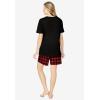 Dreams & Co. Plus Size Knit Pj Short Set(Red Buffalo Plaid)