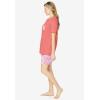 Dreams & Co. Plus Size Knit Pj Short Set(Sweet Coral Bees)