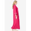 Dreams & Co. Plus Size Long French Terry Robe(Pink Burst)