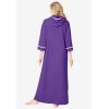 Dreams & Co. Plus Size Long French Terry Robe(Plum Burst)