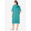 Dreams & Co. Plus Size Short French Terry Robe(Aquamarine)