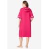 Dreams & Co. Plus Size Short French Terry Robe(Pink Burst)