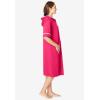 Dreams & Co. Plus Size Short French Terry Robe(Pink Burst)