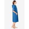 Dreams & Co. Plus Size Short French Terry Robe(Pool Blue)