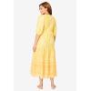 Dreams & Co. Plus Size Tiered Peasant Lounger(Yellow Medallion)