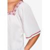 Ellos Plus Size Embroidered Gauze Blouse(White)