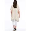 Ellos Plus Size Linen-Blend Hanky Hem Tunic(Stone)