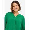 Ellos Plus Size Long Sleeve Inverted Pleat Tunic(Royal Green)