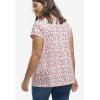 Ellos Plus Size Twisted V-Neck Tee(Light Peach Floral)