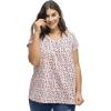 Ellos Plus Size Twisted V-Neck Tee(Light Peach Floral)