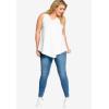 Ellos Plus Size V-Neck Pointed Front Tank(White)