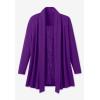Woman Within Plus Size 2-Fer Cardigan & Attached Lace Tunic(Deep Cobalt)