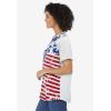 Woman Within Plus Size Cuffed Americana Print Tee(Americana Tie Dye Flag)
