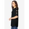 Woman Within Plus Size Cut-Out Sleeve Tunic(Black)