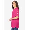 Woman Within Plus Size Cut-Out Sleeve Tunic(Raspberry Sorbet)