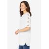 Woman Within Plus Size Cut-Out Sleeve Tunic(White)