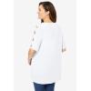 Woman Within Plus Size Cut-Out Sleeve Tunic(White)