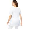 Woman Within Plus Size Embroidered Thermal Tunic(White Blooming Embroidery)