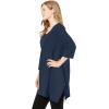 Woman Within Plus Size French Terry Handkerchief Hem Tunic(Navy)