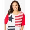 Woman Within Plus Size Graphic Print Scoop Neck Tunic(Stripe Stars)