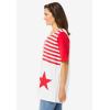 Woman Within Plus Size Graphic Print Scoop Neck Tunic(Stripe Stars)