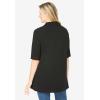 Woman Within Plus Size Knit Shirt with Free Tank(Black)