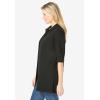 Woman Within Plus Size Knit Shirt with Free Tank(Black)