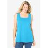 Woman Within Plus Size Knit Shirt with Free Tank(Paradise Blue)
