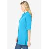Woman Within Plus Size Knit Shirt with Free Tank(Paradise Blue)