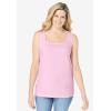 Woman Within Plus Size Knit Shirt with Free Tank(Pink)
