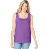 Woman Within Plus Size Knit Shirt with Free Tank(Pretty Violet)