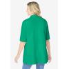 Woman Within Plus Size Knit Shirt with Free Tank(Tropical Emerald)