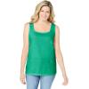 Woman Within Plus Size Knit Shirt with Free Tank(Tropical Emerald)