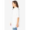 Woman Within Plus Size Knit Shirt with Free Tank(White)