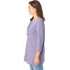 Woman Within Plus Size Lace-Up Three-Quarter Sleeve Tee(Pale Lilac)