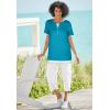 Woman Within Plus Size Layered-Look Tee(Pretty Turquoise)