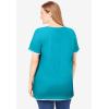 Woman Within Plus Size Layered-Look Tee(Pretty Turquoise)