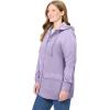 Woman Within Plus Size Lightweight Hooded Jacket Long Oversized Coat(Pale Lilac)