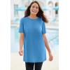 Woman Within Plus Size Perfect Crewneck Tunic(Azure Blue)
