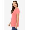 Woman Within Plus Size Perfect Crewneck Tunic(Sweet Coral)